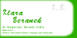 klara beranek business card